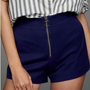 Anthropologie Navy High Waist Shorts